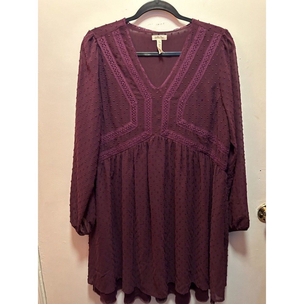 Matilda Jane Festive Fancy Womens Purple Fit & Flare Midi Dress - Size M